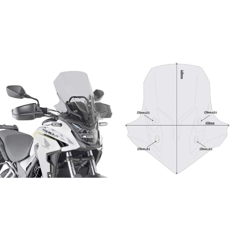 GIVI BULLE FUME HONDA CB500X '19 (D1171S)