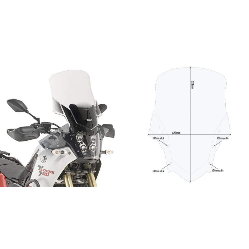 GIVI BULLE INCOLORE YAMAHA TENERE 700 '19 (D2145ST)