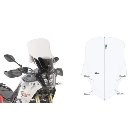GIVI BULLE INCOLORE YAMAHA TENERE 700 '19 (D2145ST)