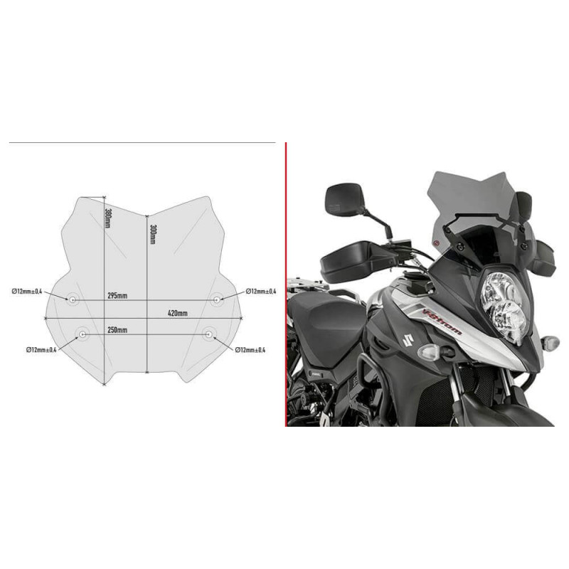 GIVI BULLE BASSE SUZUKI DL 650 V-STROM '17 (D3112B)