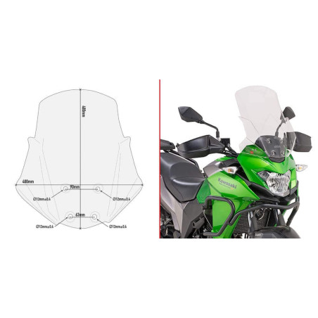 GIVI BULLE INCOLORE KAWASAKI VERSYS-X 300 '17 (D4121ST)