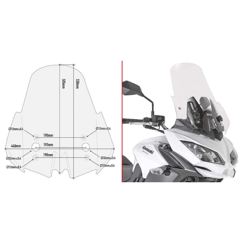 GIVI BULLE INCOLORE KAWASAKI VERSYS 650 '17 (D4122ST)