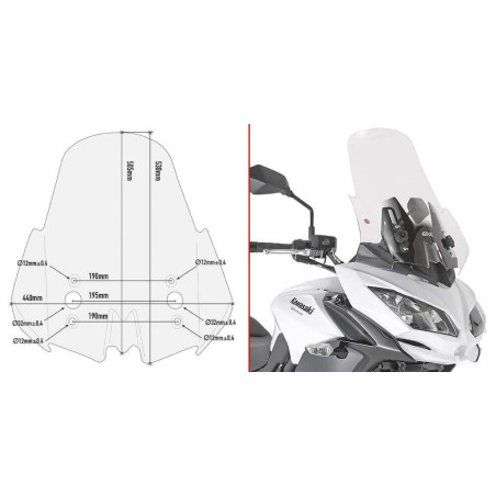 GIVI BULLE INCOLORE KAWASAKI VERSYS 650 '17 (D4122ST)