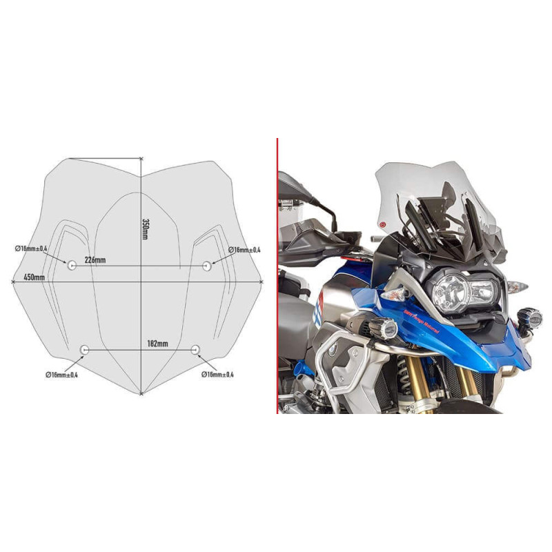 GIVI BULLE BASSE BMW R1200GS '14 A 18 /1250GS '19 (D5124B)