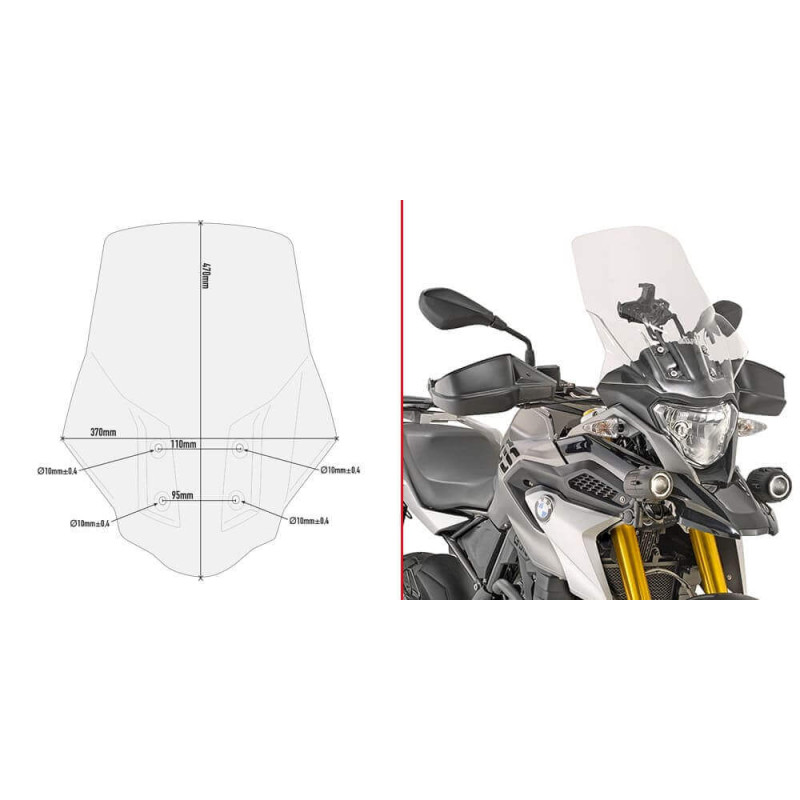 GIVI BULLE INCOLORE BMW G310GS '17 (D5126ST)