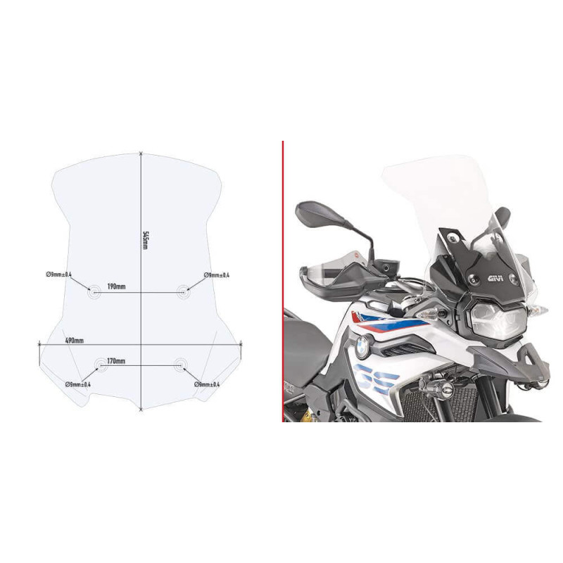GIVI BULLE INCOLORE BMW F750/850 GS '18 A 20 (D5127ST)