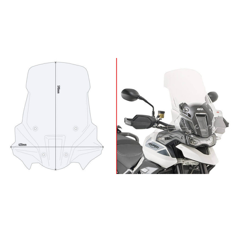 GIVI BULLE INCOLORE TRIUMPH TIGER 900 '20 (D6415ST)