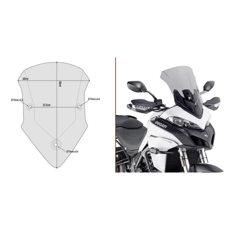 GIVI BULLE FUMEE DUCATI MULTISTRADA 950/1200/1260 '17 A 20 ENDURO '19 (D7406S)