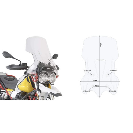 GIVI BULLE INCOLORE MOTO GUZZI V85TT '19 (D8203ST)