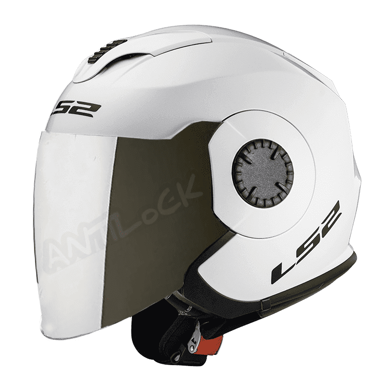 LS2 CASQUE JET VERSO OF570 BLANC AVEC VISIÈRE MIROIR IRIDIUM