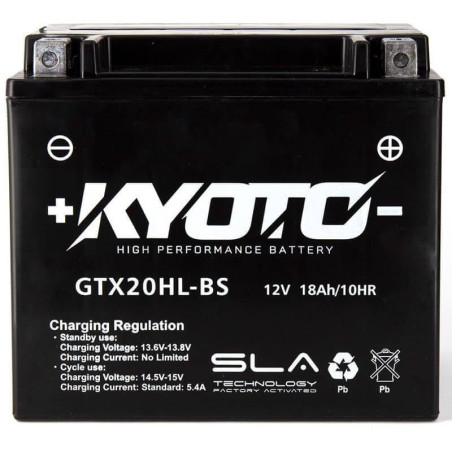 KYOTO BATTERIE GTX20HL-BS - SLA AGM (ACIDE REMPLI)