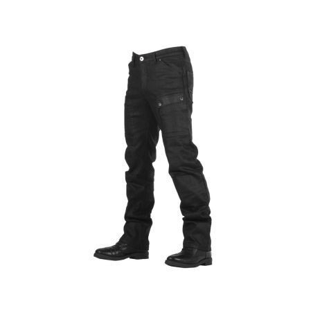 OVERLAP STURGIS NOIR WAXED JEANS Homologué Toutes routes