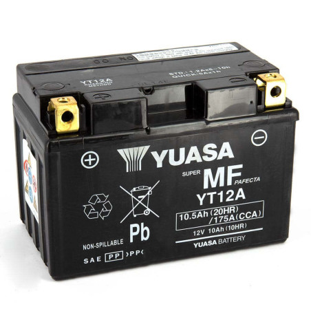 YUASA BATTERIE YT12A - SLA AGM (ACIDE REMPLI)