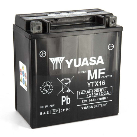 YUASA BATTERIE YTX16 - SLA AGM (ACIDE REMPLI)