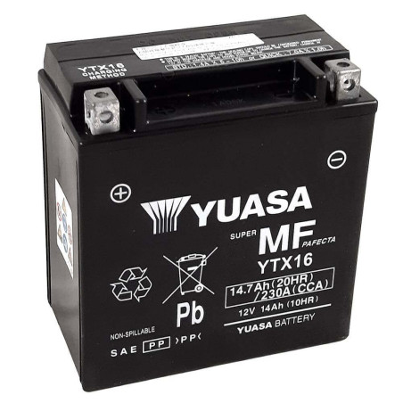 YUASA BATTERIE YTX16 - SLA AGM (ACIDE REMPLI)