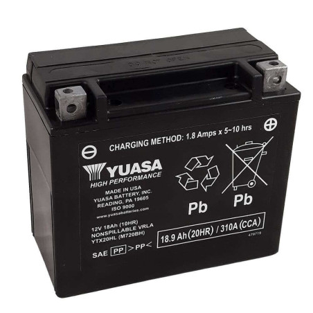 YUASA BATTERIE YTX20HL - SLA AGM (ACIDE REMPLI)