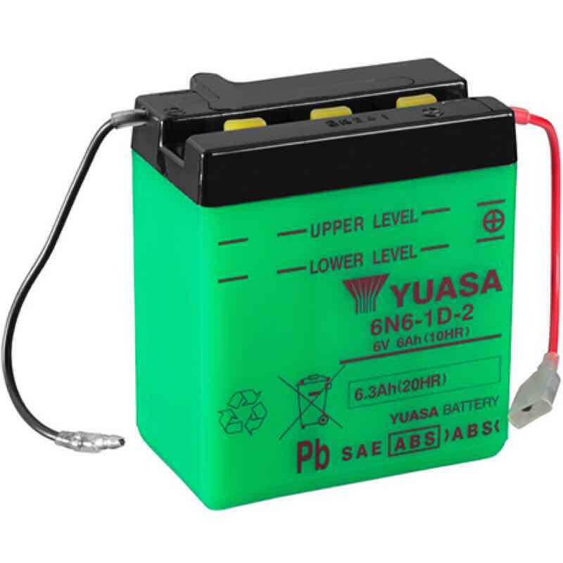 YUASA BATTERIE 6N6-1D-2 - SANS PACK ACIDE (NON INCLUS)