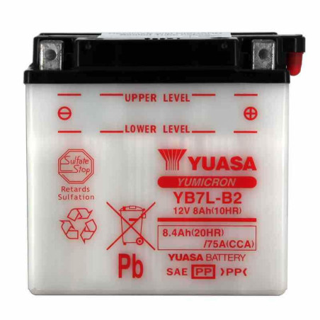 YUASA BATTERIE YB7L-B2 - SANS PACK ACIDE (NON INCLUS)