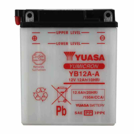 YUASA BATTERIE YB12A-A - SANS PACK ACIDE (NON INCLUS)