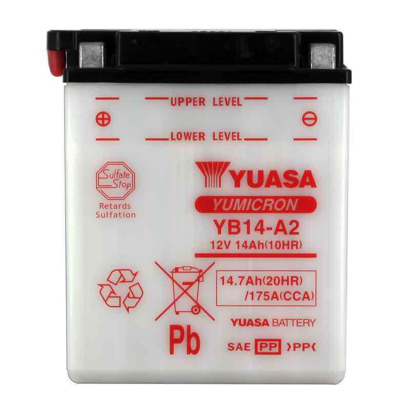 YUASA BATTERIE YB14-A2 - SANS PACK ACIDE (NON INCLUS)