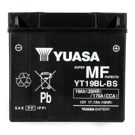 YUASA BATTERIE YT19BL-BS AGM - SANS PACK ACIDE (NON INCLUS)