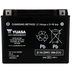 YUASA BATTERIE YTX24HL-BS AGM - SANS PACK ACIDE (NON INCLUS)