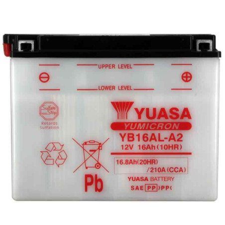 YUASA BATTERIE YB16AL-A2 - SANS PACK ACIDE (NON INCLUS)