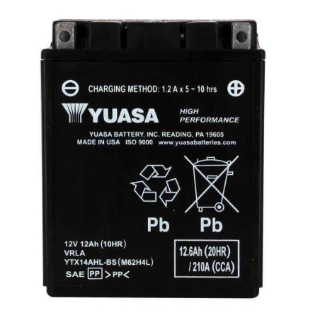 YUASA BATTERIE YTX14AHL-BS AGM - AVEC PACK ACIDE (INCLUS)
