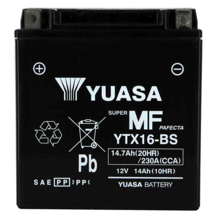 YUASA BATTERIE YTX16-BS AGM - AVEC PACK ACIDE (INCLUS)
