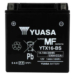 YUASA BATTERIE YTX16-BS AGM - AVEC PACK ACIDE (INCLUS)