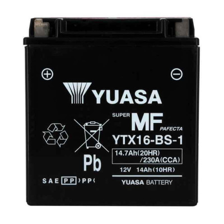 YUASA BATTERIE YTX16-BS-1 AGM - AVEC PACK ACIDE (INCLUS)