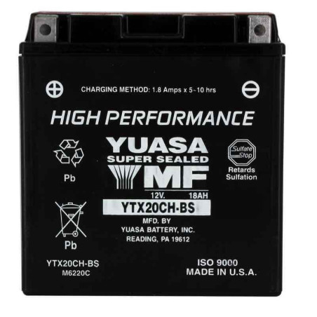 YUASA BATTERIE YTX20CH-BS AGM - AVEC PACK ACIDE (INCLUS)