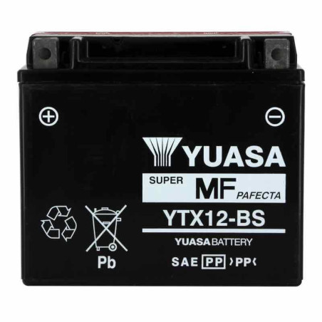 YUASA BATTERIE YTX12-BS AGM - AVEC PACK ACIDE (INCLUS)