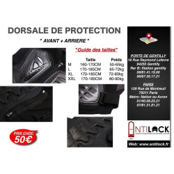 Dorsale Gilet de Protection Motard CE