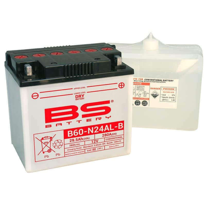 BS BATTERY BATTERIE B60-N24AL-B - AVEC PACK ACIDE (INCLUS)
