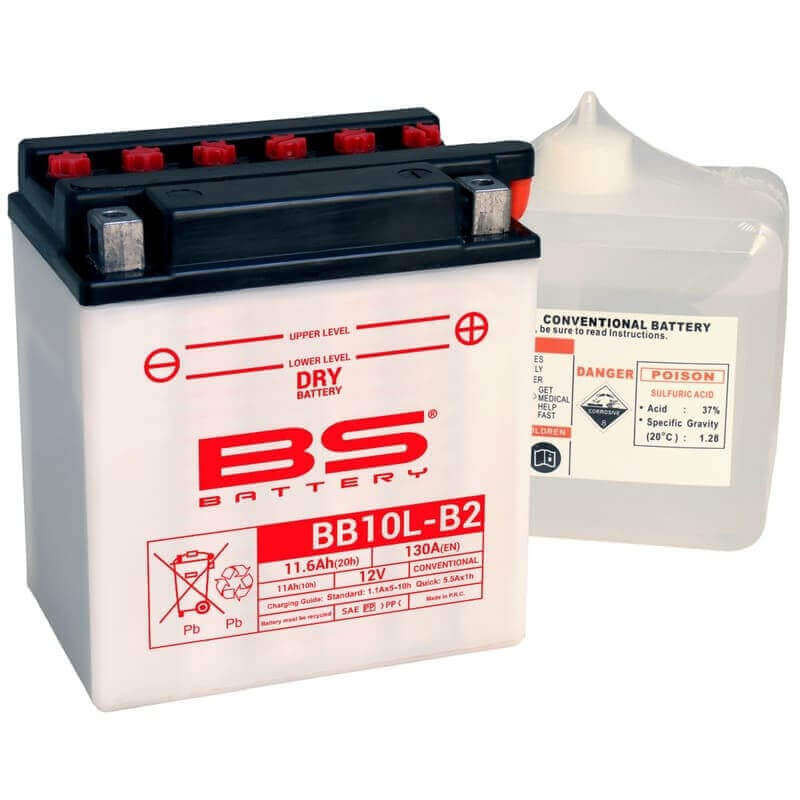 BS BATTERY BATTERIE BB10L-B2 - AVEC PACK ACIDE (INCLUS)