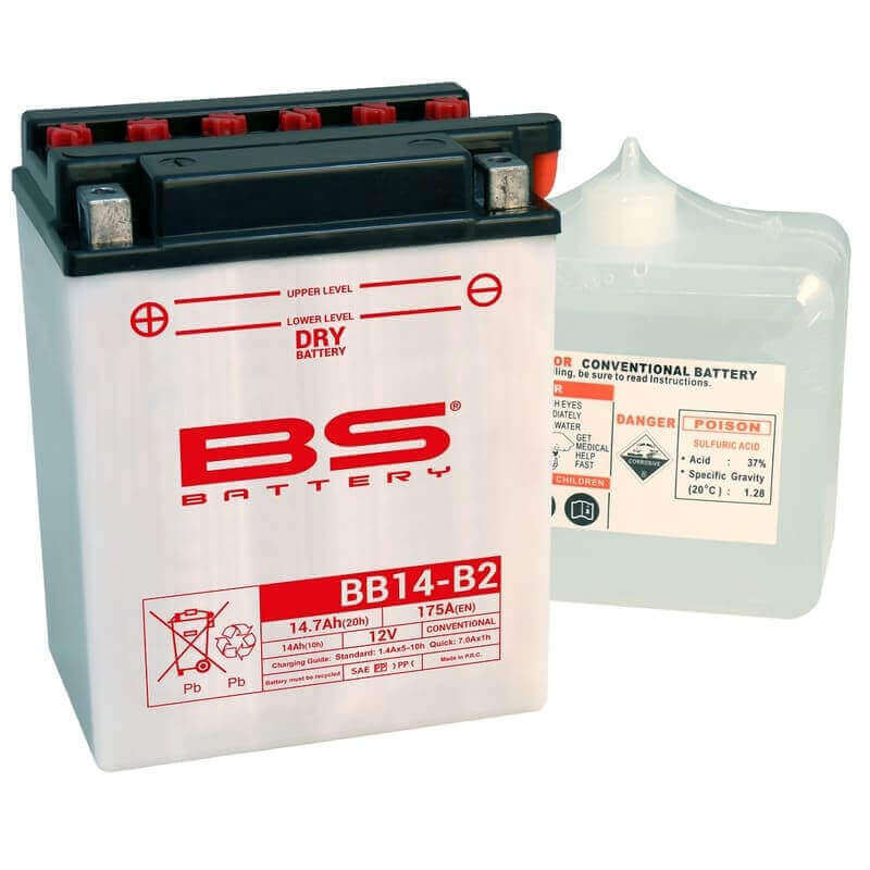 BS BATTERY BATTERIE BB14-B2 - AVEC PACK ACIDE (INCLUS)