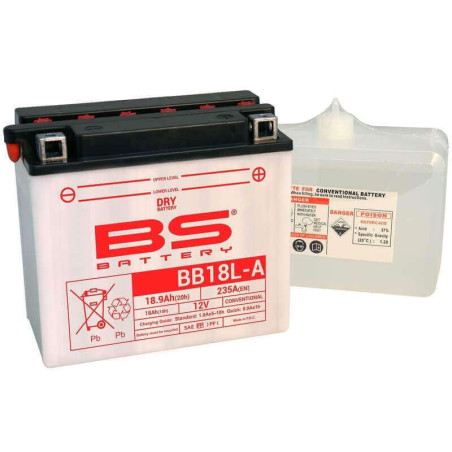 BS BATTERY BATTERIE BB18L-A - AVEC PACK ACIDE (INCLUS)