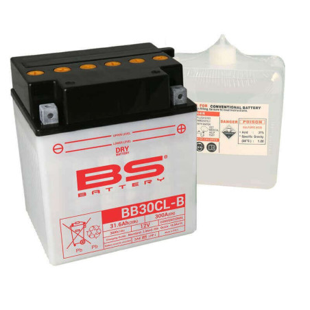 BS BATTERY BATTERIE BB30CL-B - AVEC PACK ACIDE (INCLUS)