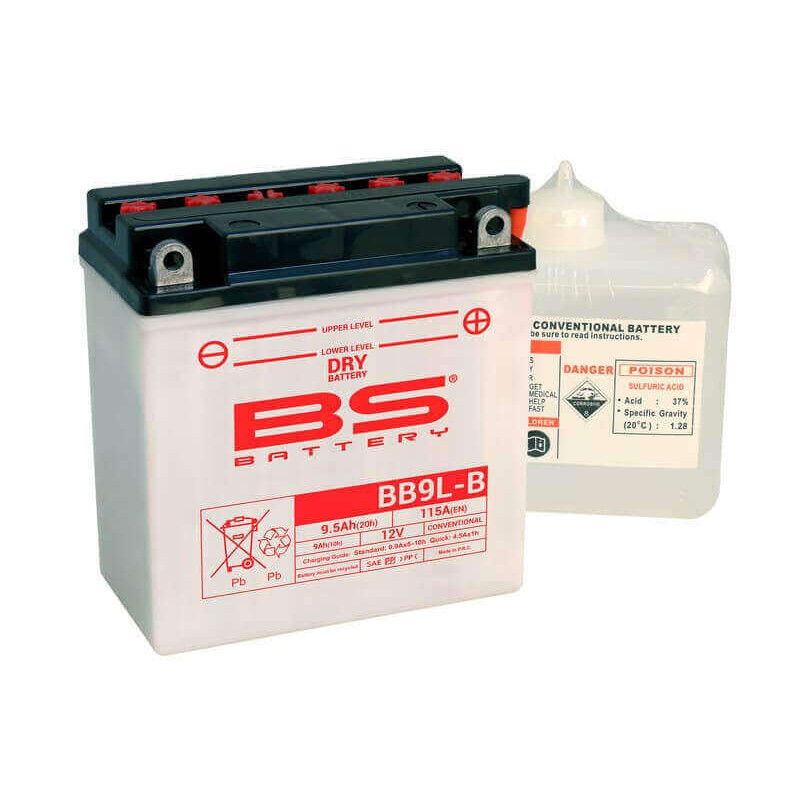 BS BATTERY BATTERIE BB9L-B - AVEC PACK ACIDE (INCLUS)