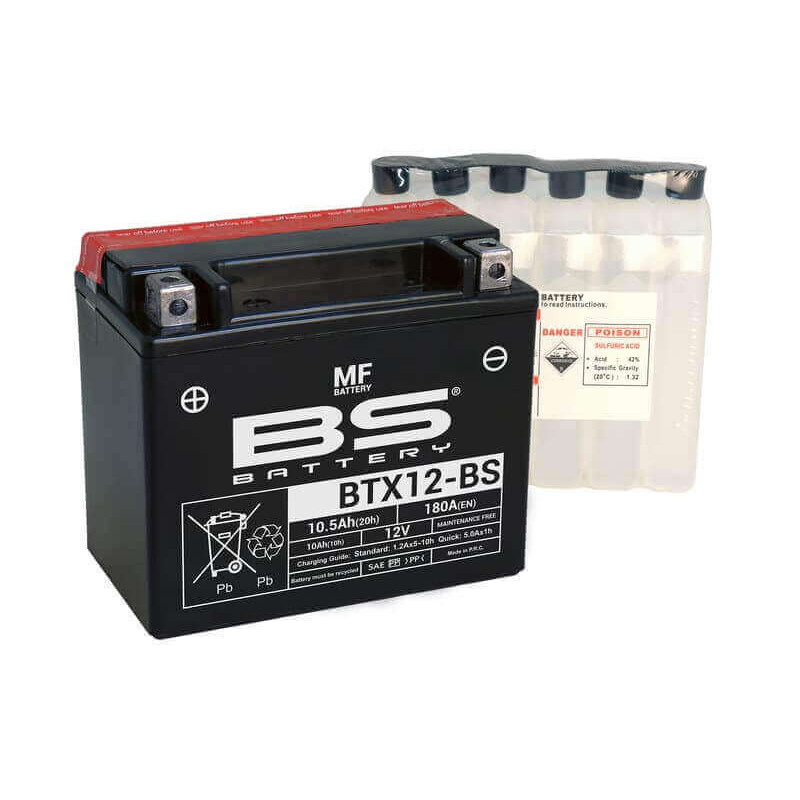 BS BATTERY BATTERIE BTX12 - AVEC PACK ACIDE (INCLUS)