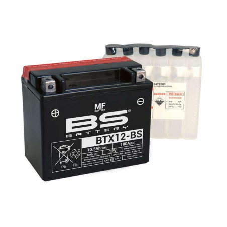 BS BATTERY BATTERIE BTX12 - AVEC PACK ACIDE (INCLUS)