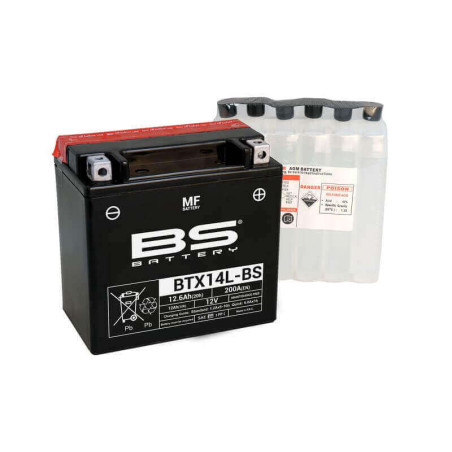 BS BATTERY BATTERIE BTX14L-BS - AVEC PACK ACIDE (INCLUS)