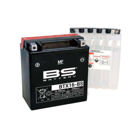 BS BATTERY BATTERIE BTX16 - AVEC PACK ACIDE (INCLUS)