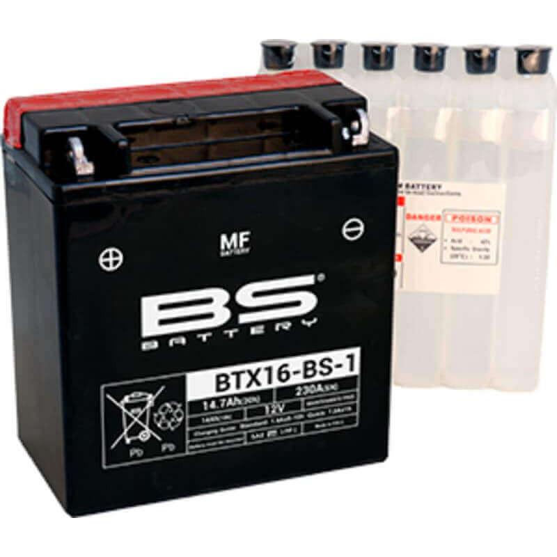 BS BATTERY BATTERIE BTX16-BS - AVEC PACK ACIDE (INCLUS)