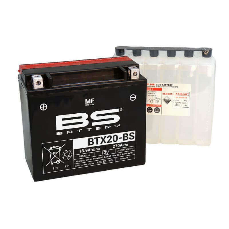 BS BATTERY BATTERIE BTX20 - AVEC PACK ACIDE (INCLUS)