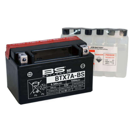 BS BATTERY BATTERIE BTX7A - AVEC PACK ACIDE (INCLUS)