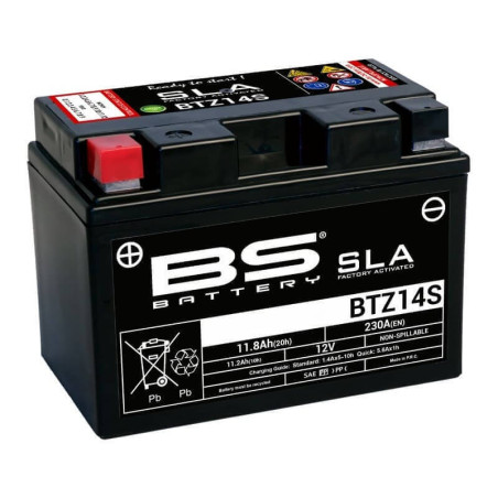 BS BATTERY BATTERIE BTZ14S - SLA AGM (ACIDE REMPLI)