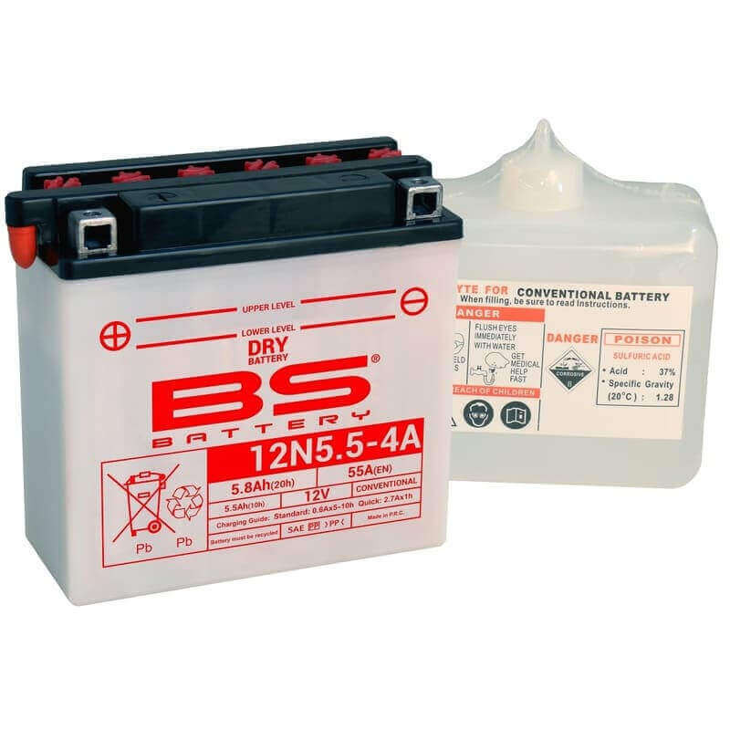 BS BATTERY BATTERIE 12N5.5-4A - AVEC PACK ACIDE (INCLUS)