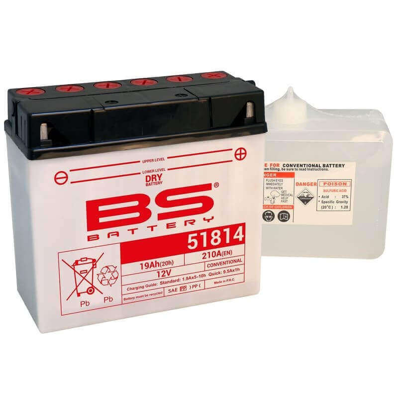 BS BATTERY BATTERIE 51814 (12C16A-3B) - AVEC PACK ACIDE (INCLUS)